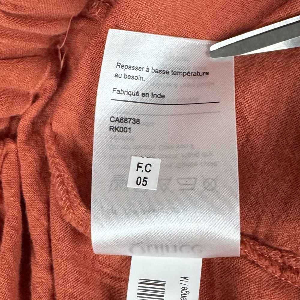Quince Womens M Organic Cotton Gauze Straight Leg Pants Black NWT Drawstring - Picture 8 of 13